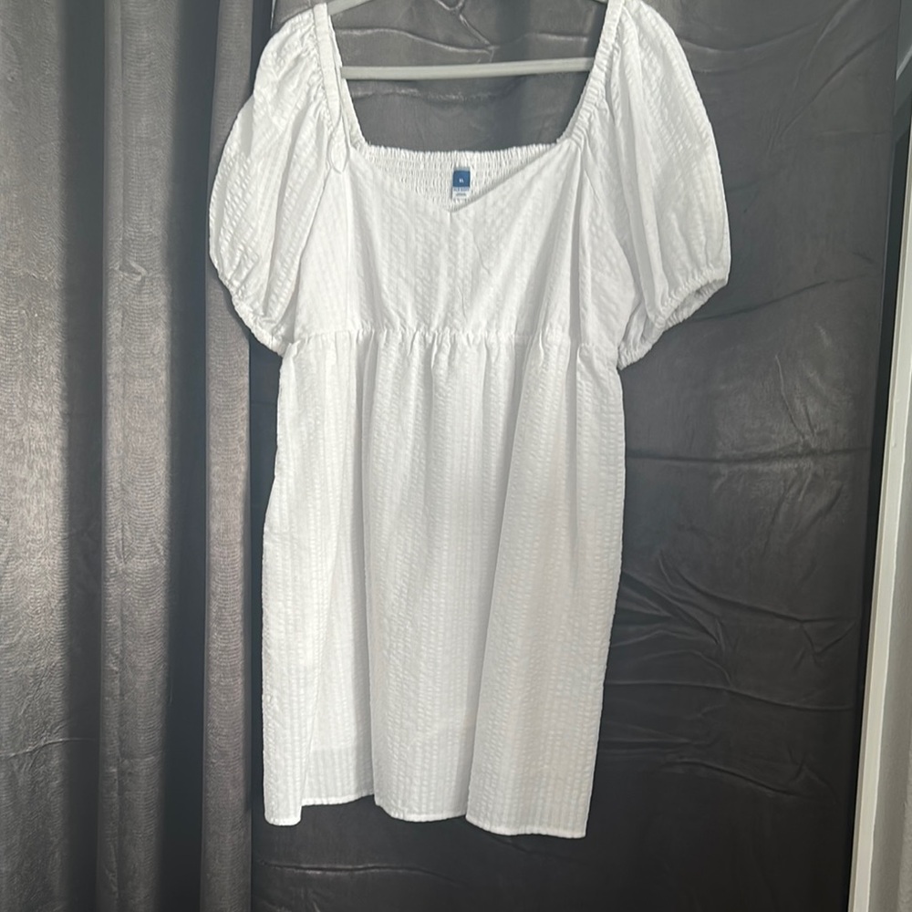 Old Navy White Puff Sleeve Mini Dress